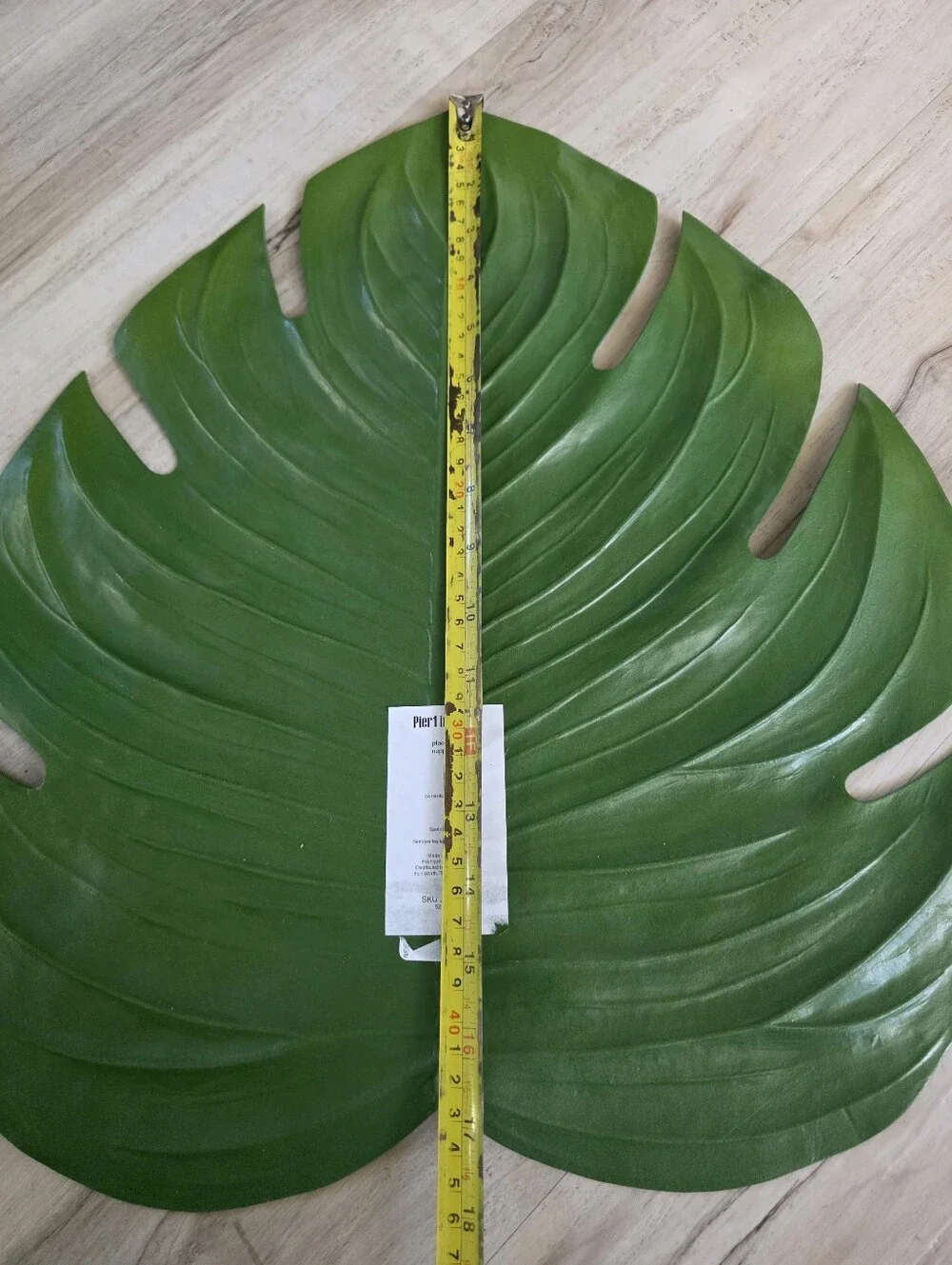 Pier 1 Monstera Leaf Placemat Set Of 8 17x16 Tropical Patio Hollywood Regency